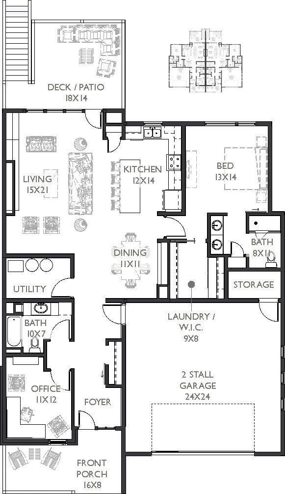 Twin Steppe with Basement Main